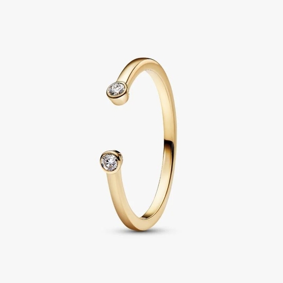 Pandora Era Bezel Lab-Grown Diamond Open Ring0.07 ct TW 14k gold